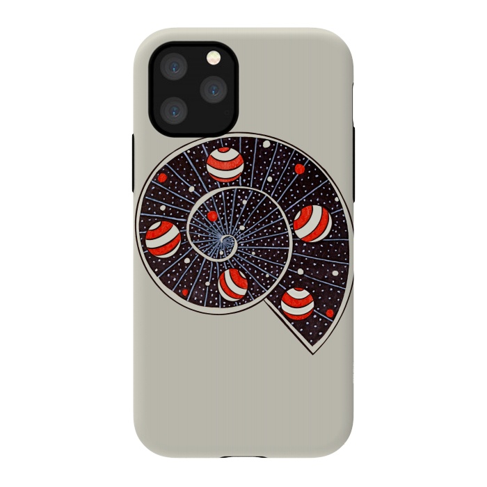 iPhone 11 Pro StrongFit Spiral Galaxy Snail With Beach Ball Planets by Boriana Giormova