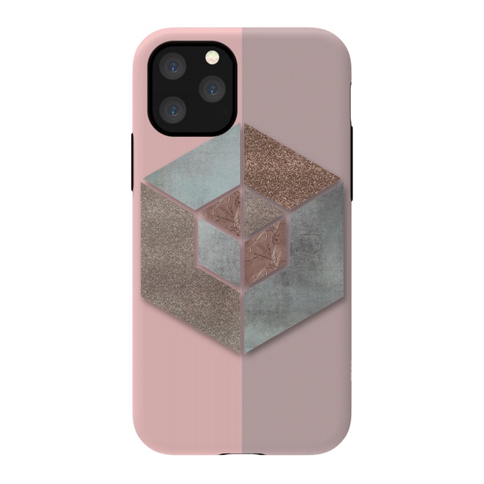 iPhone 11 Pro StrongFit Rosegold Blush Geometry 2 by Andrea Haase
