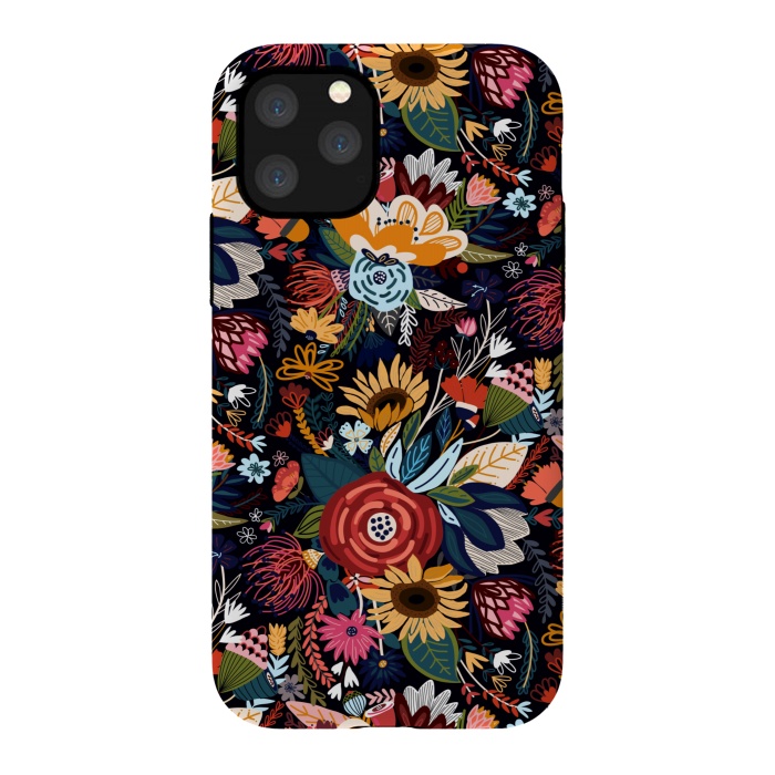 iPhone 11 Pro StrongFit Popping Moody Floral  by Tigatiga