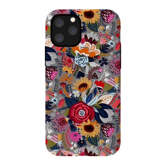 iPhone 11 Pro StrongFit Popping Floral - Pink  by Tigatiga