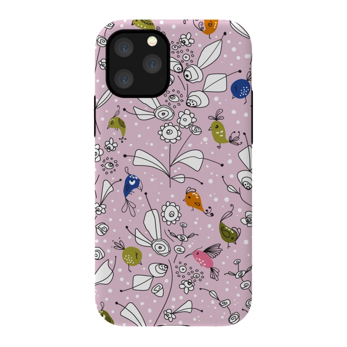 iPhone 11 Pro StrongFit Bye Bye Birdie - Pink by Paula Ohreen