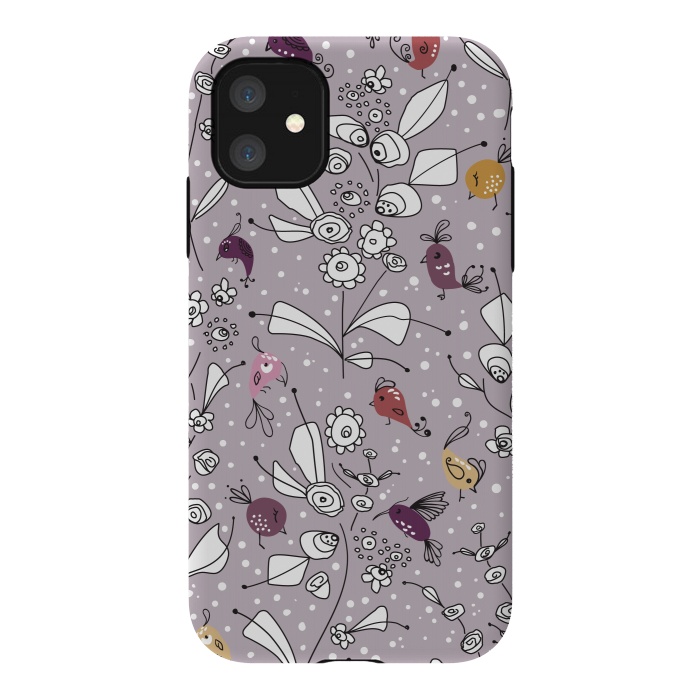 iPhone 11 StrongFit Bye Bye Birdie - Purple by Paula Ohreen