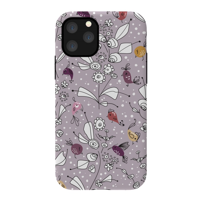 iPhone 11 Pro StrongFit Bye Bye Birdie - Purple by Paula Ohreen
