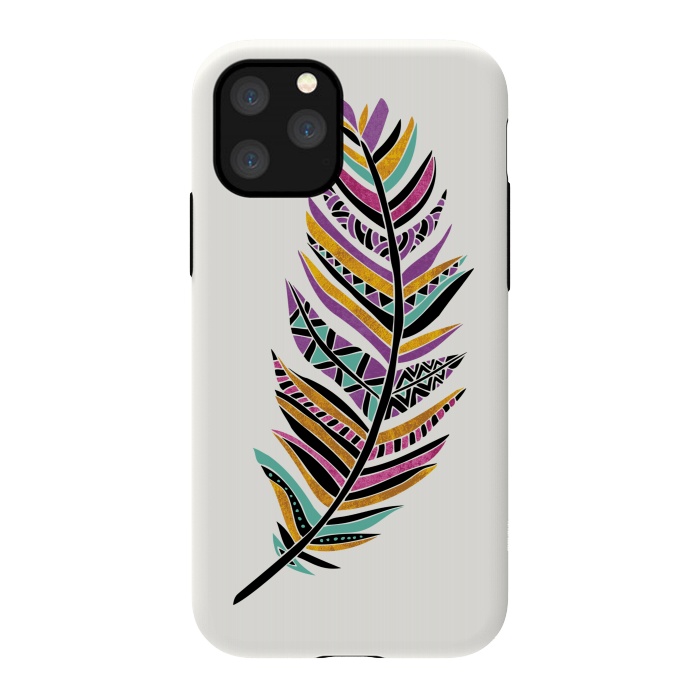 iPhone 11 Pro StrongFit Dreamy Feather by Pom Graphic Design