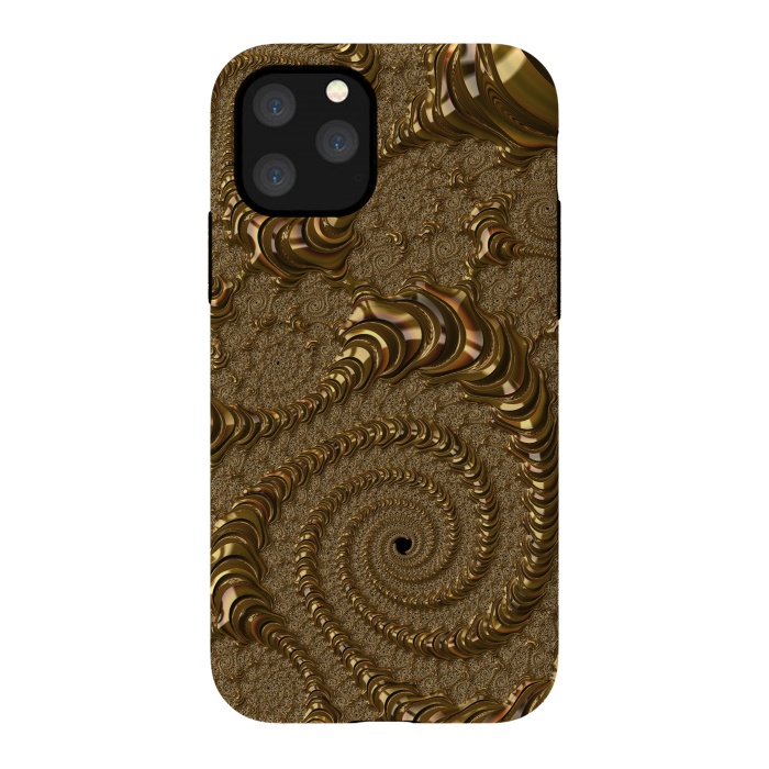 iPhone 11 Pro StrongFit Golden Fancy Fractals by Andrea Haase