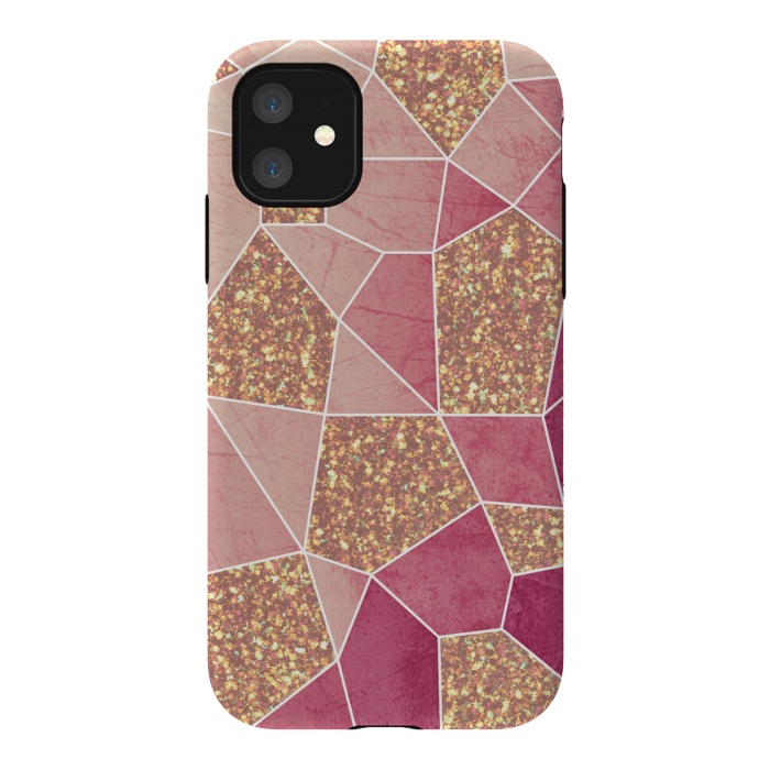 iPhone 11 StrongFit Pink geometric glitters by Jms
