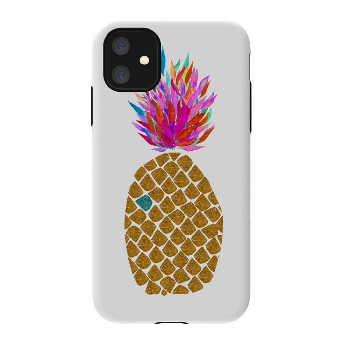 iPhone 11 StrongFit Carnaval Pineapple by Amaya Brydon