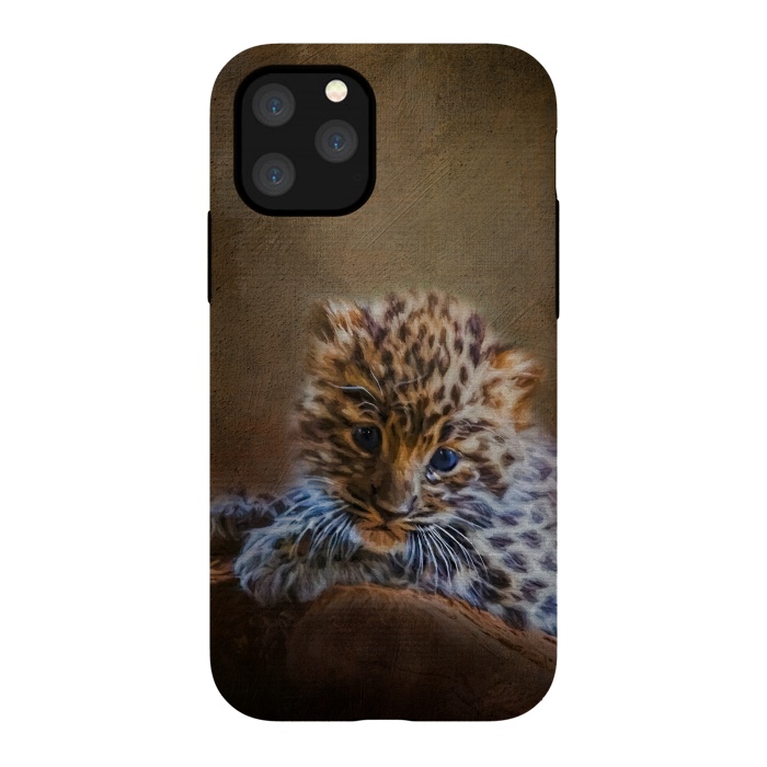 iPhone 11 Pro StrongFit Cute painting amur leopard cub by Simone Gatterwe