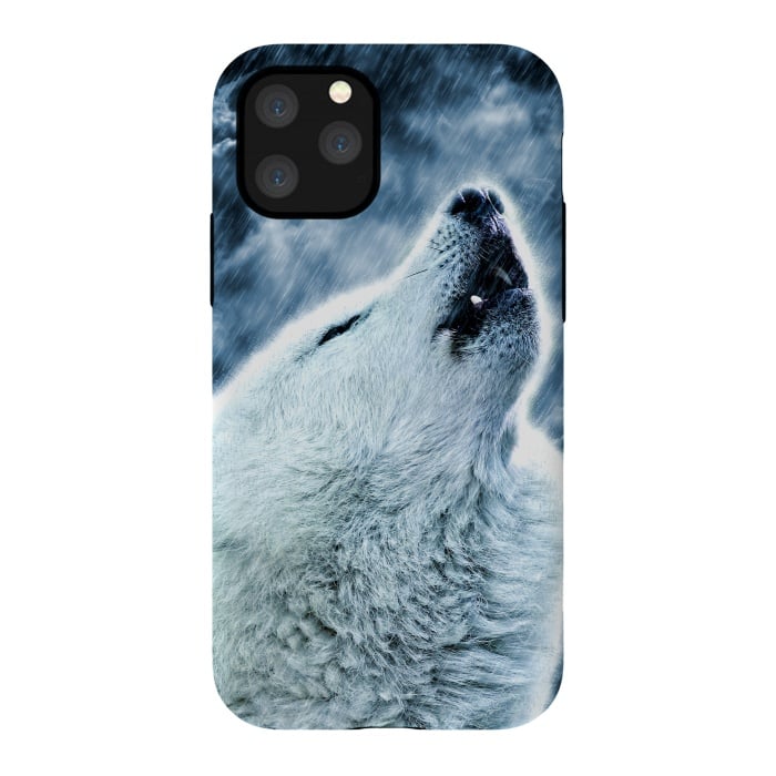 iPhone 11 Pro StrongFit A howling wolf in the rain by Simone Gatterwe