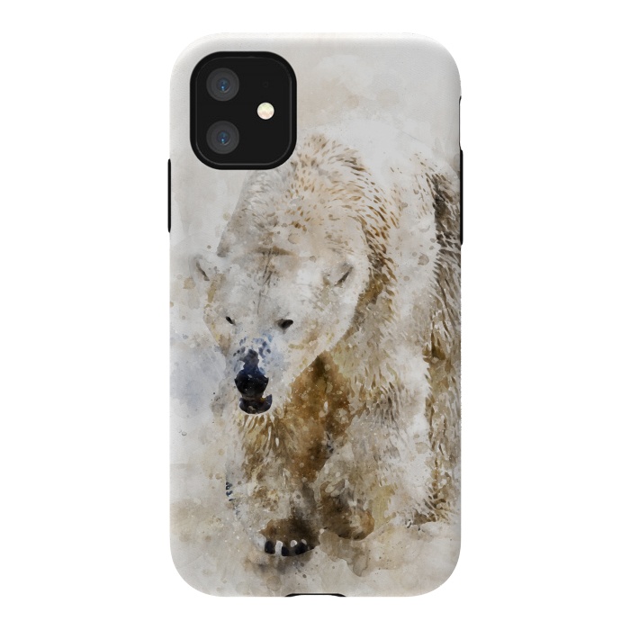 iPhone 11 StrongFit Abstract watercolor polar bear by Simone Gatterwe