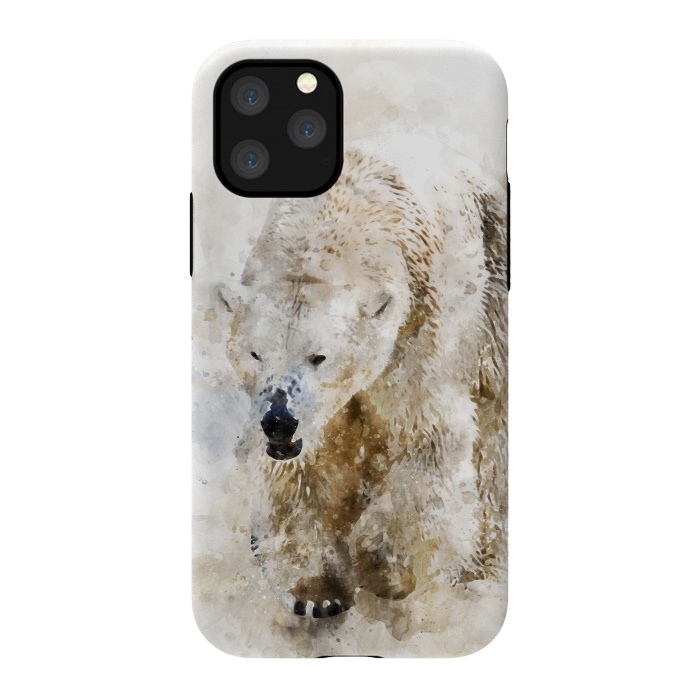 iPhone 11 Pro StrongFit Abstract watercolor polar bear by Simone Gatterwe