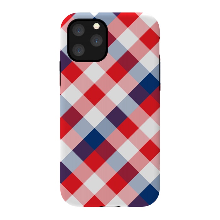 iPhone 11 Pro StrongFit Blue & Red Square Combination by Bledi