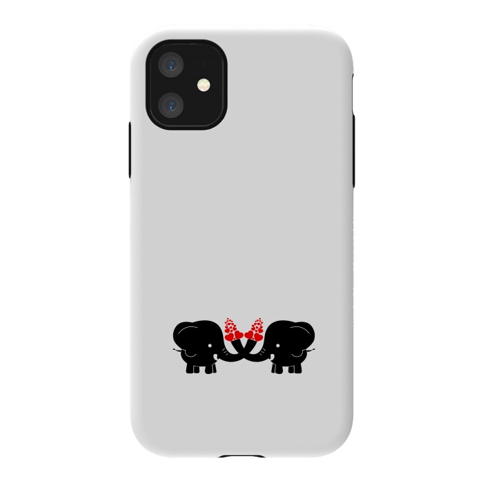 iPhone 11 StrongFit cute couple elephants by TMSarts
