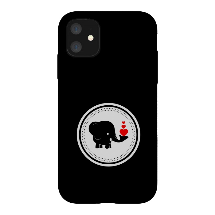 iPhone 11 StrongFit elephant with hearts by TMSarts