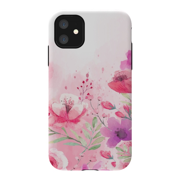 iPhone 11 StrongFit pink floral print by MALLIKA