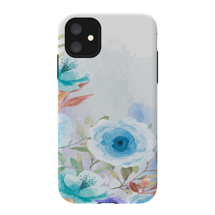 iPhone 11 StrongFit blue floral print by MALLIKA
