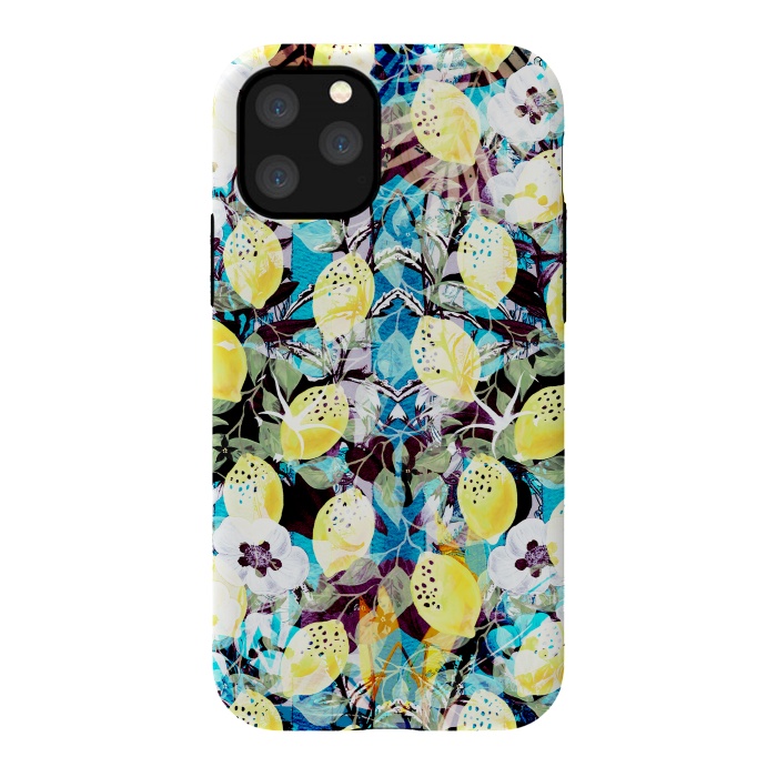 iPhone 11 Pro StrongFit Lemon tree with white flowers watercolor pattern by Oana 