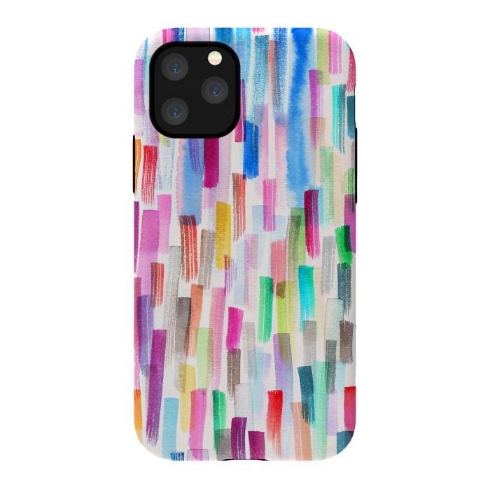 iPhone 11 Pro StrongFit Colorful Brushstrokes Multicolored by Ninola Design