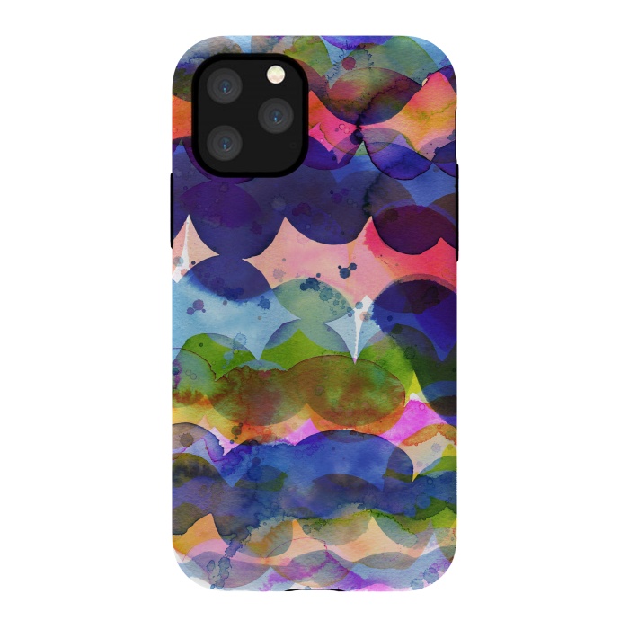 iPhone 11 Pro StrongFit Abstract Watercolor Waves by Ninola Design