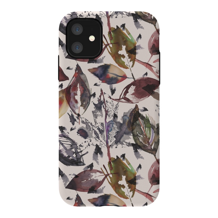 iPhone 11 StrongFit Trendy Autumn Leaves by Ninola Design
