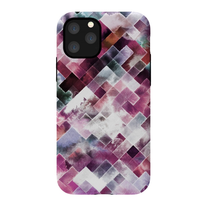 iPhone 11 Pro StrongFit Moody Geometry Pink Neon by Ninola Design