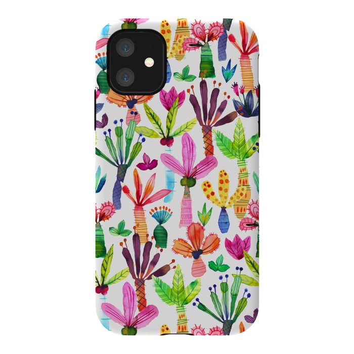 iPhone 11 StrongFit Cute Palms Garden by Ninola Design