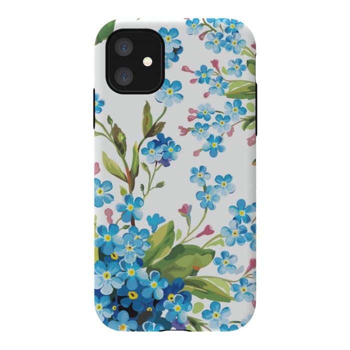 iPhone 11 StrongFit BLUE FLORAL PRINT 2  by MALLIKA