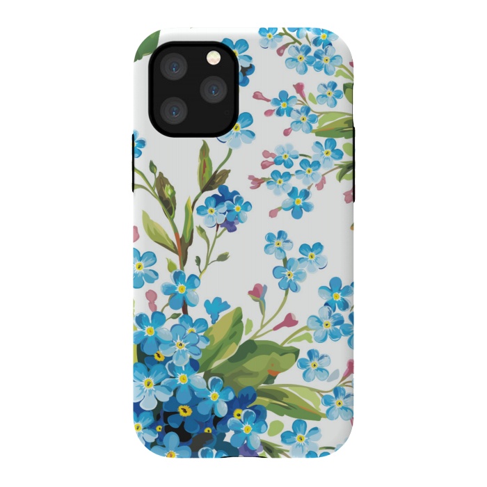 iPhone 11 Pro StrongFit BLUE FLORAL PRINT 2  by MALLIKA