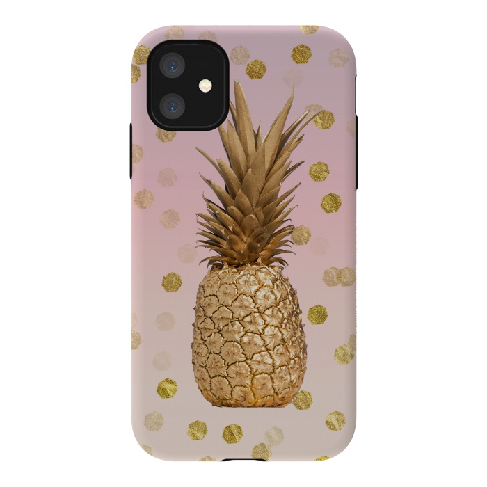 iPhone 11 StrongFit Exotic Pineapple Golden Elegance by Andrea Haase