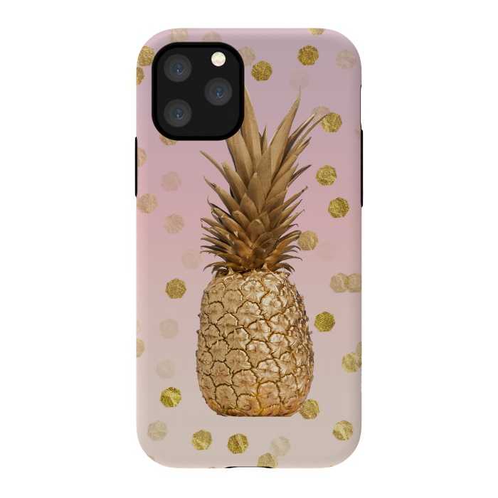 iPhone 11 Pro StrongFit Exotic Pineapple Golden Elegance by Andrea Haase