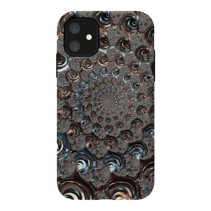iPhone 11 StrongFit Fractal Fantasy Teal And Copper 2 by Andrea Haase