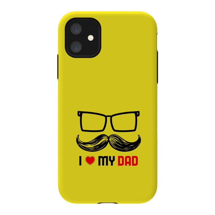iPhone 11 StrongFit i love my dad yellow by TMSarts