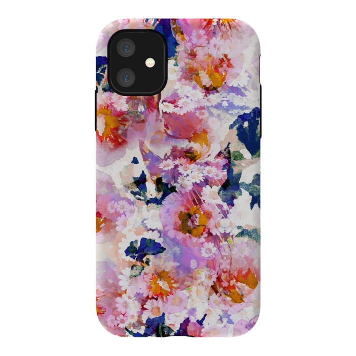 iPhone 11 StrongFit Watercolor painted flower meadow by Oana 