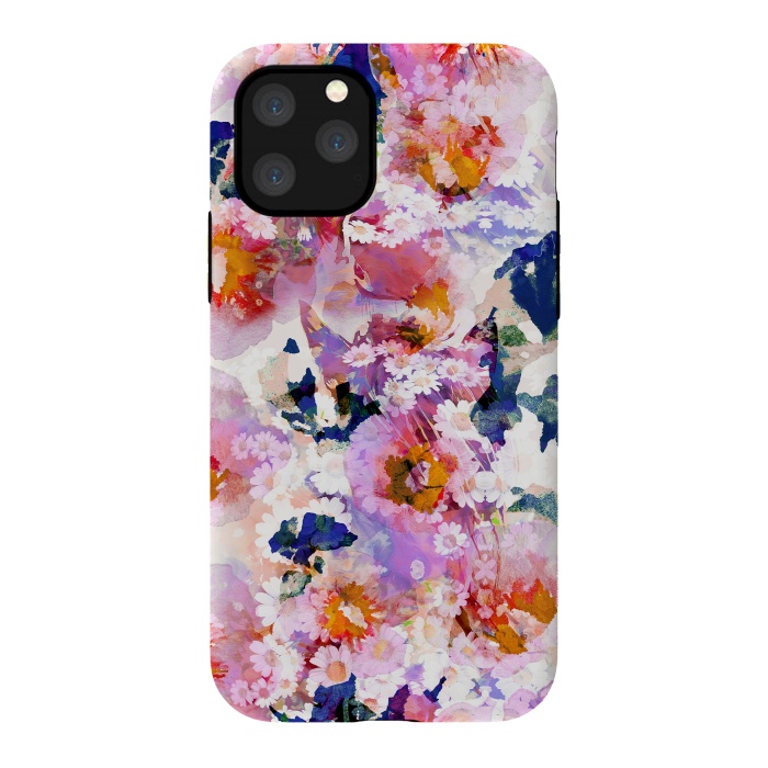 iPhone 11 Pro StrongFit Watercolor painted flower meadow by Oana 