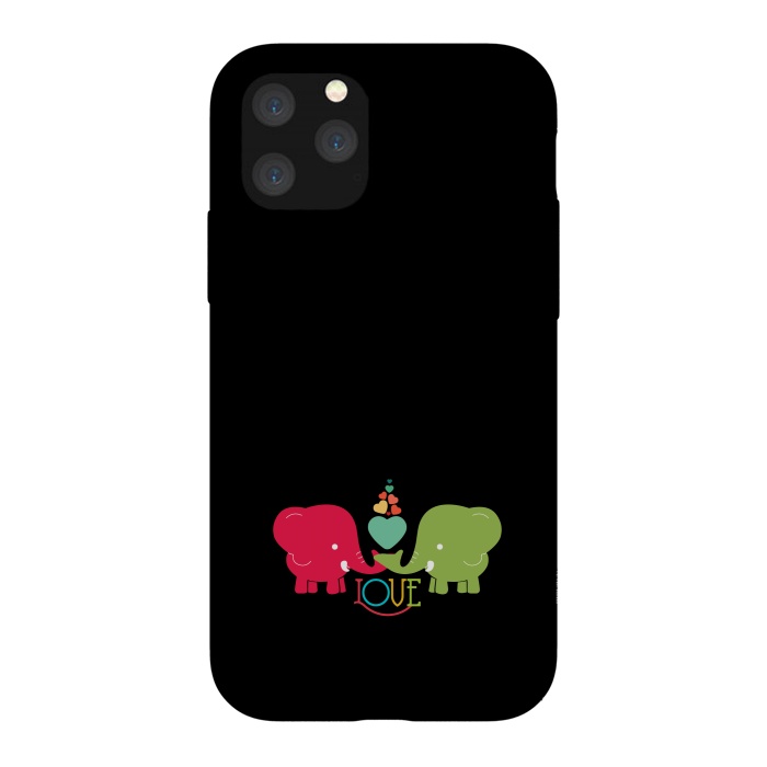 iPhone 11 Pro StrongFit colorful elephants love by TMSarts