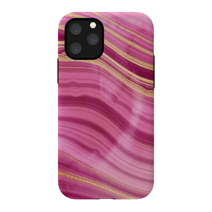 iPhone 11 Pro StrongFit Pink and Gold Mermaid Glitter Marble Waves by  Utart