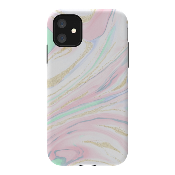 iPhone 11 StrongFit Classy marbleized abstract design by InovArts