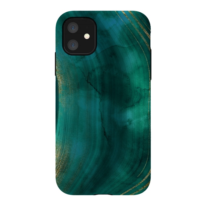 iPhone 11 StrongFit Green Malachite Marble Texture by  Utart