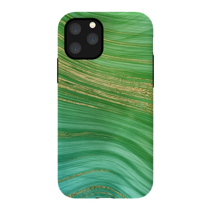 iPhone 11 Pro StrongFit Gold and green turquoise mermaid ocean marble  by  Utart