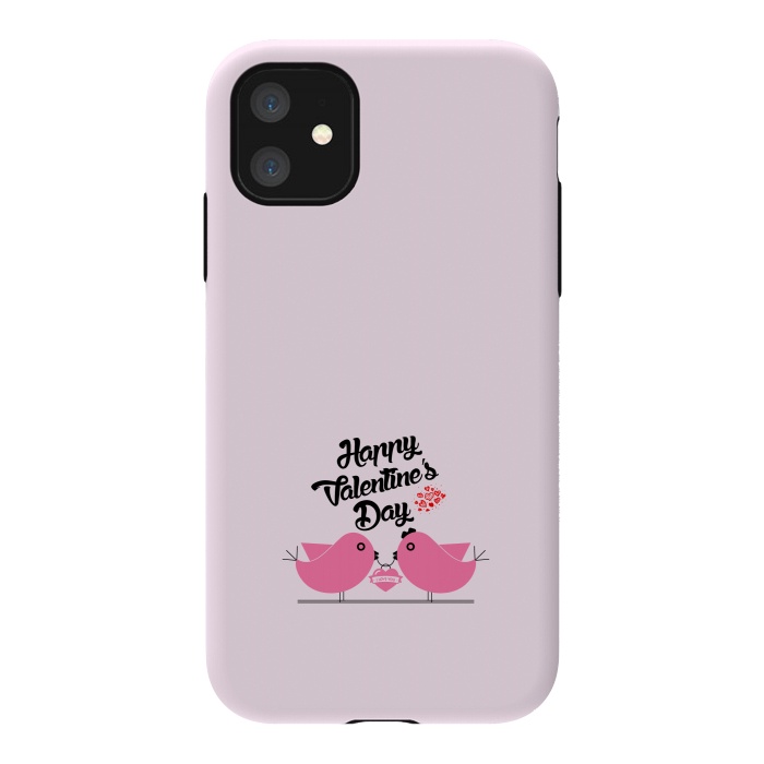 iPhone 11 StrongFit pink couple birds by TMSarts