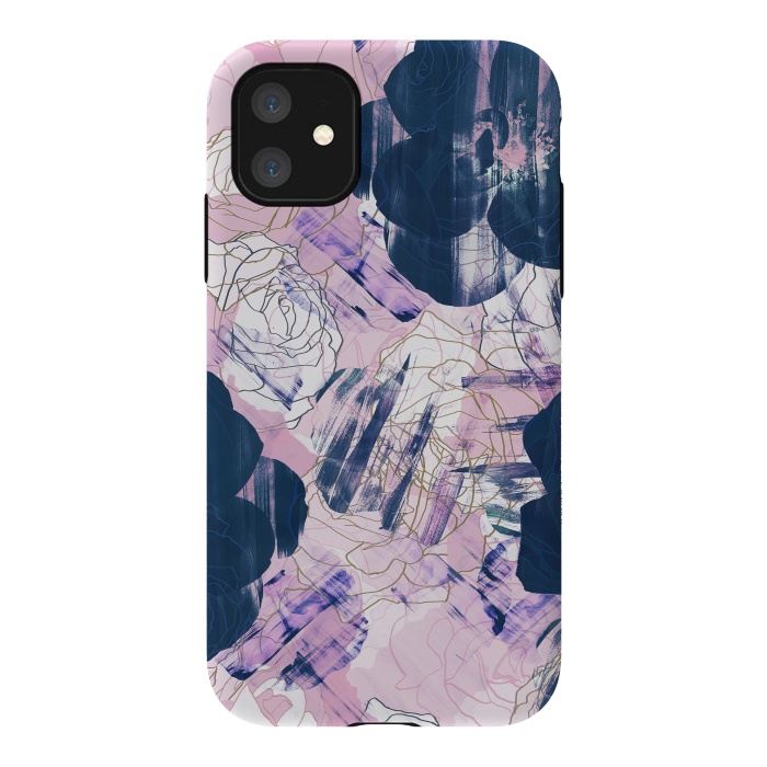 iPhone 11 StrongFit Painted flower petals brushstrokes by Oana 