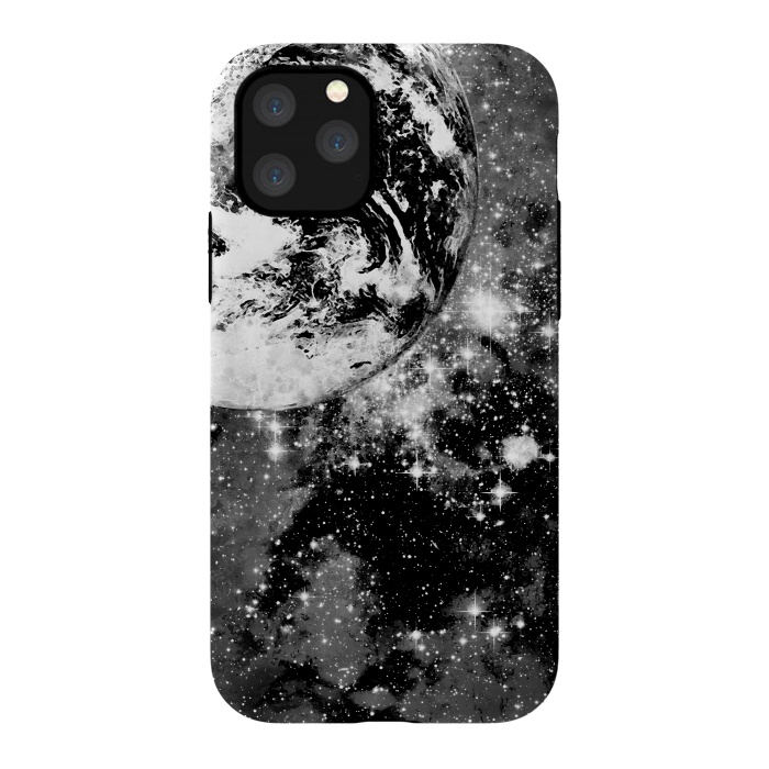 iPhone 11 Pro StrongFit Earth in space - Black and white graphic by Oana 