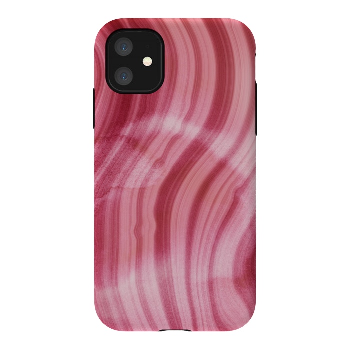 iPhone 11 StrongFit Pink Mermaid Waves Marble  by  Utart