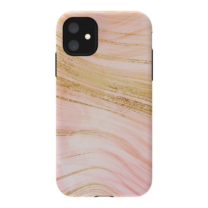 iPhone 11 StrongFit Pink Mermaid Lush Marble with Faux Gold Veins by  Utart