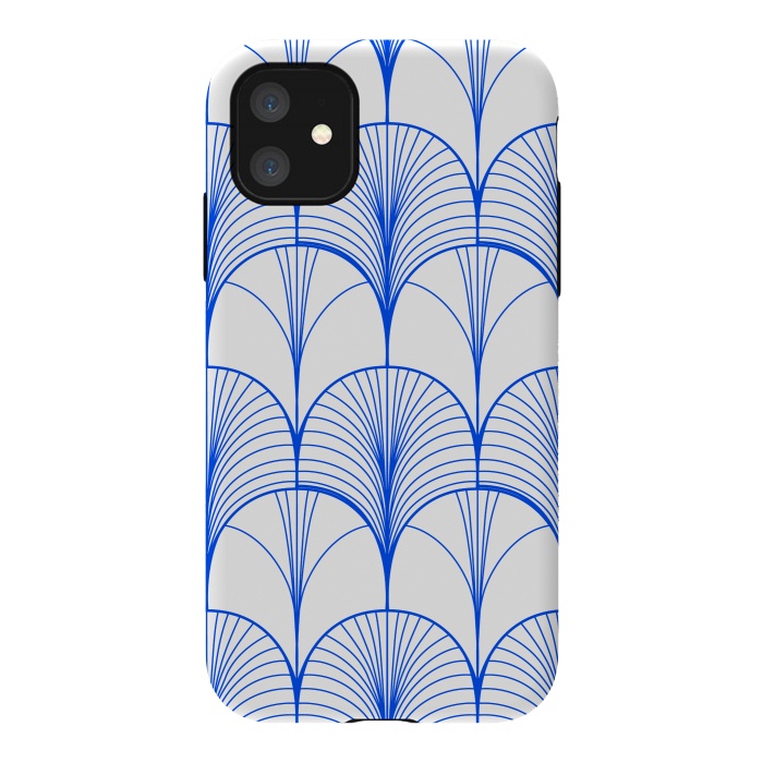 iPhone 11 StrongFit Art Deco Blue by Uma Prabhakar Gokhale