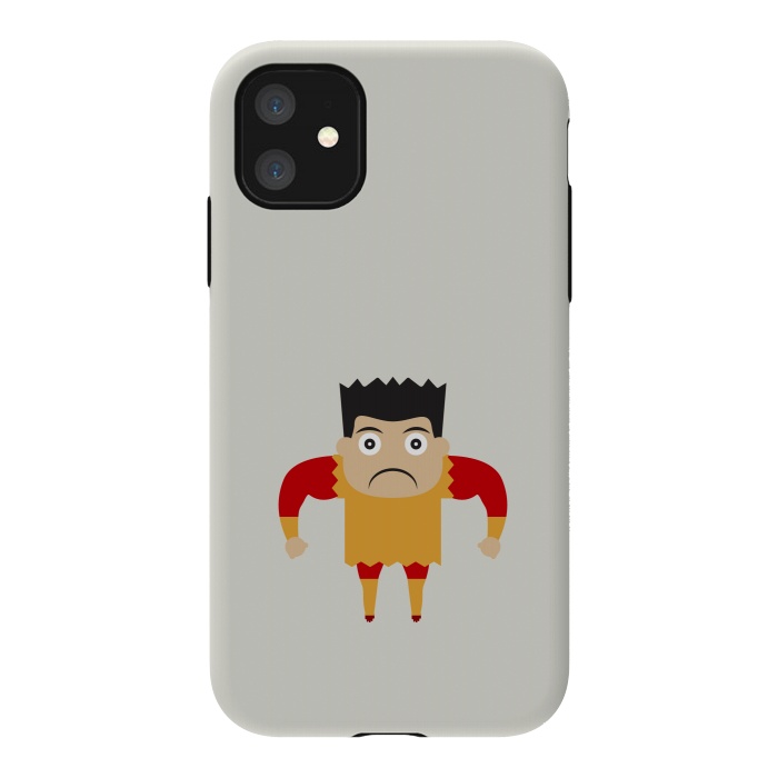 iPhone 11 StrongFit angry mood kid cartoon by TMSarts