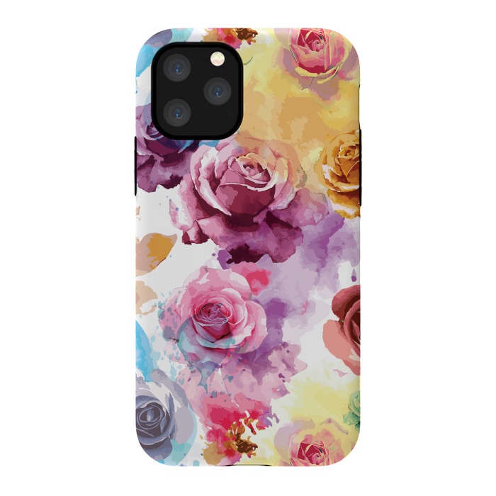 iPhone 11 Pro StrongFit Watercolor Roses by Bledi