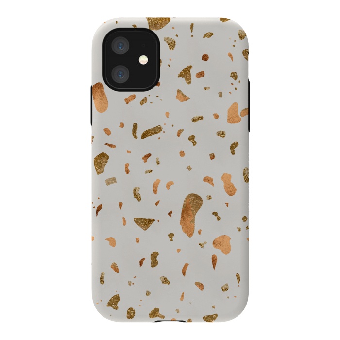 iPhone 11 StrongFit Cream Terrazzo with gold and copper spots by  Utart