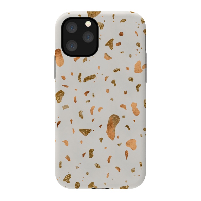 iPhone 11 Pro StrongFit Cream Terrazzo with gold and copper spots by  Utart