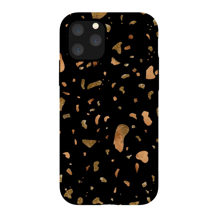 iPhone 11 Pro StrongFit Black Terrazzo with gold and copper spots by  Utart